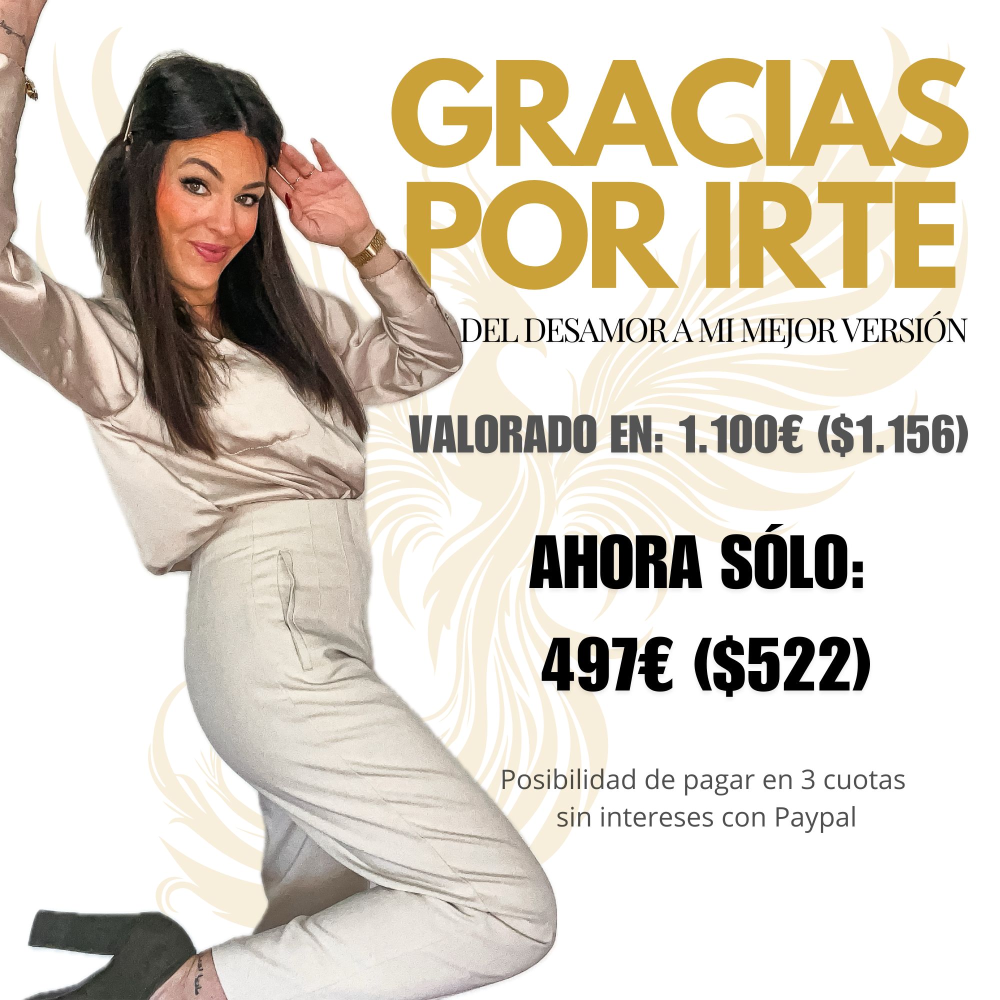 INVERSIÓN: 497€ ($520)

OFERTA LANZAMIENTO: 240€ ($260)